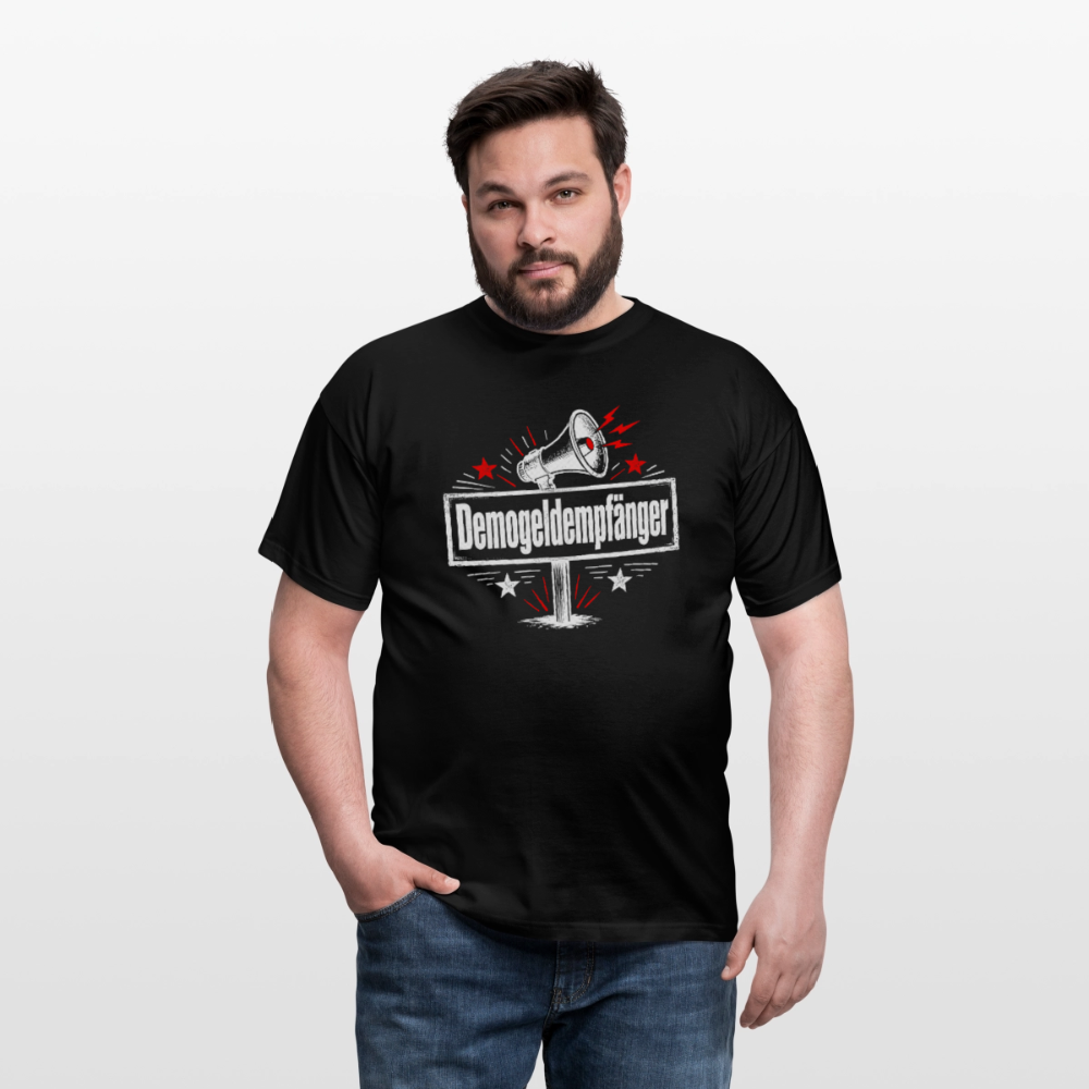 Herren Demogeldempfänger T-Shirt - Satirisches Demo Shirt, politisches Statement Shirt, Protest Shirt schwarz - Schwarz