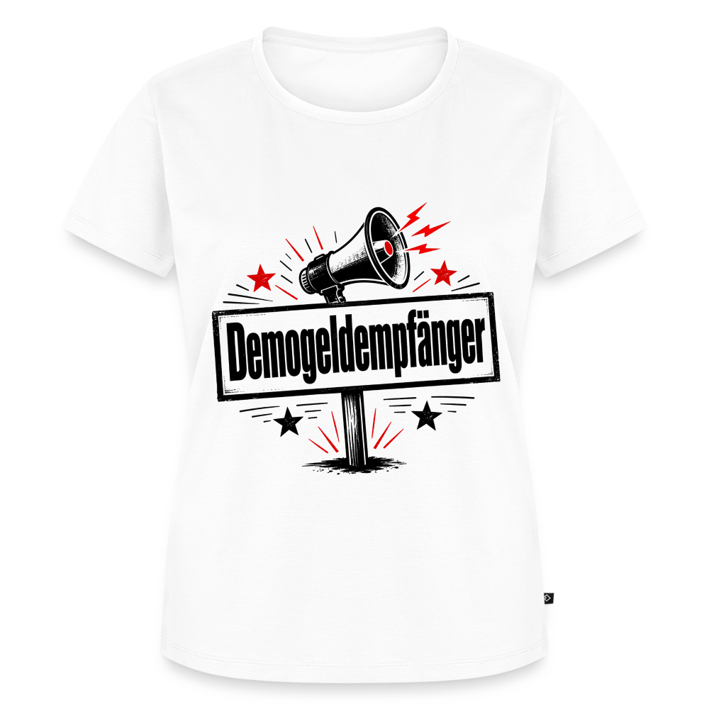 Frauen Demogeldempfänger T-Shirt - Satirisches Demo Shirt, politisches Statement Shirt, Protest Shirt Premium T-Shirt - Weiß