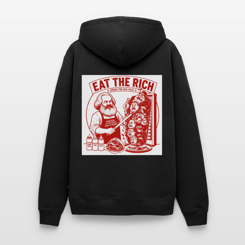 Männer Premium Hoodie Eat The Rich Hoodie - Karl Marx Döner Satire im roten Retro-Look - Schwarz