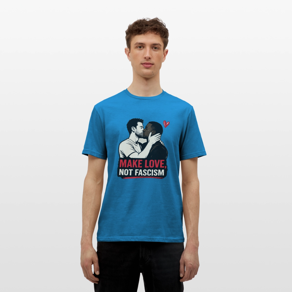 Herren Make Love Not Fascism T-Shirt - LGBTQ Pride & Gegen Rechts Statement Shirt - Royalblau