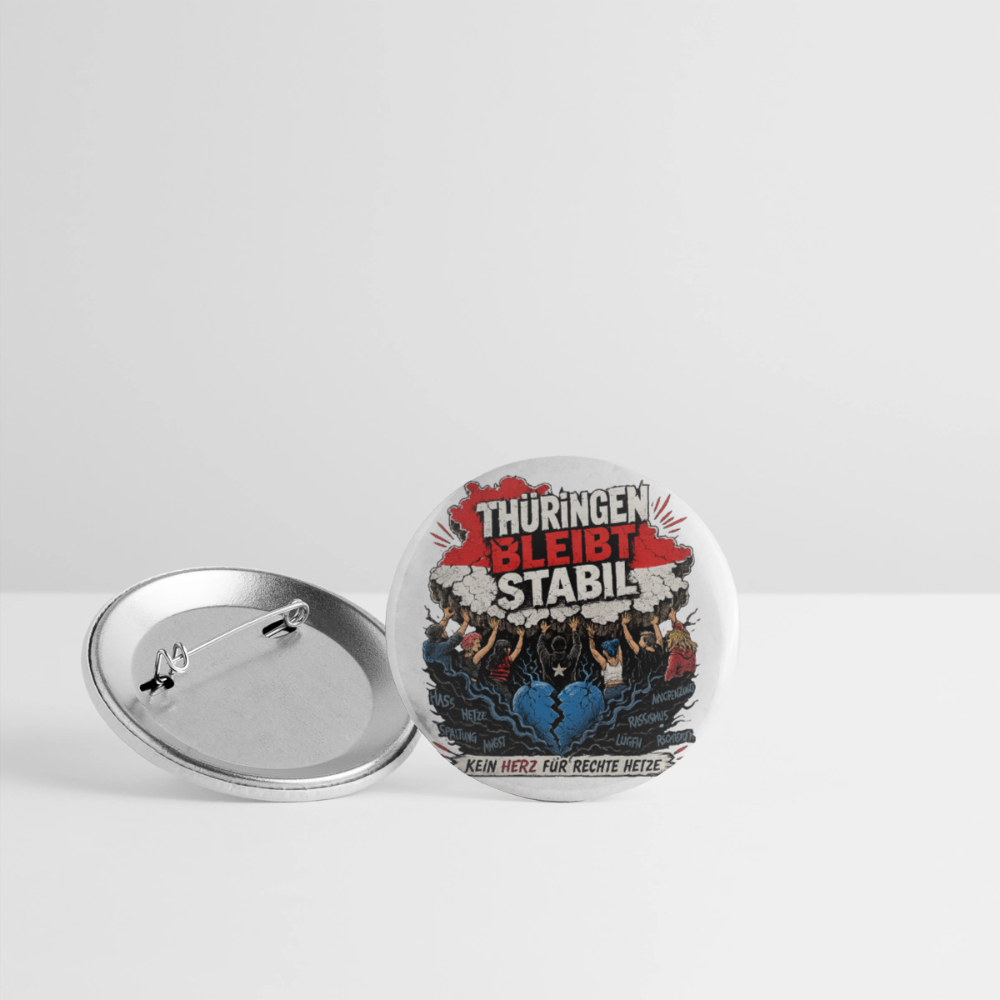 Thüringen bleibt stabil - Buttons klein 25 mm (5er Pack) - Weiß