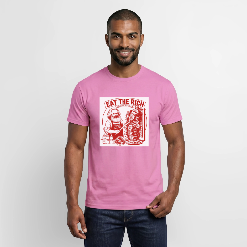 Männer T-Shirt Eat The Rich Döner T-Shirt - Karl Marx Satire - Pink