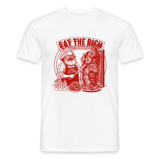 Männer T-Shirt Eat The Rich Döner T-Shirt - Karl Marx Satire - Weiß