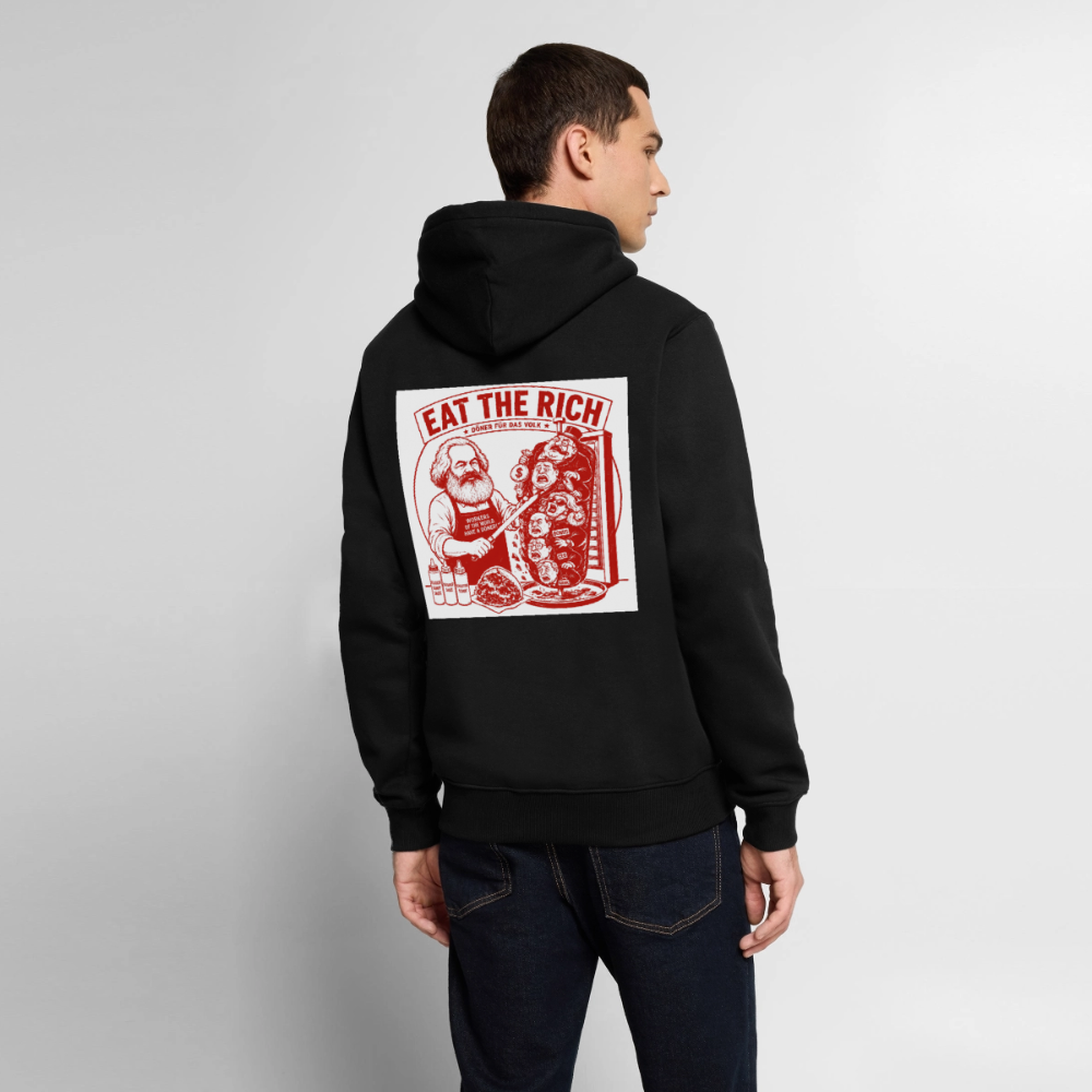 Männer Premium Hoodie Eat The Rich Hoodie - Karl Marx Döner Satire im roten Retro-Look - Schwarz