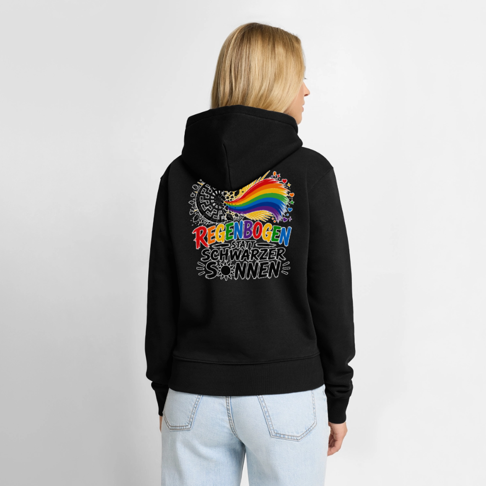 Frauen Premium Hoodie - Regenbogen statt schwarzer Sonnen - Schwarz