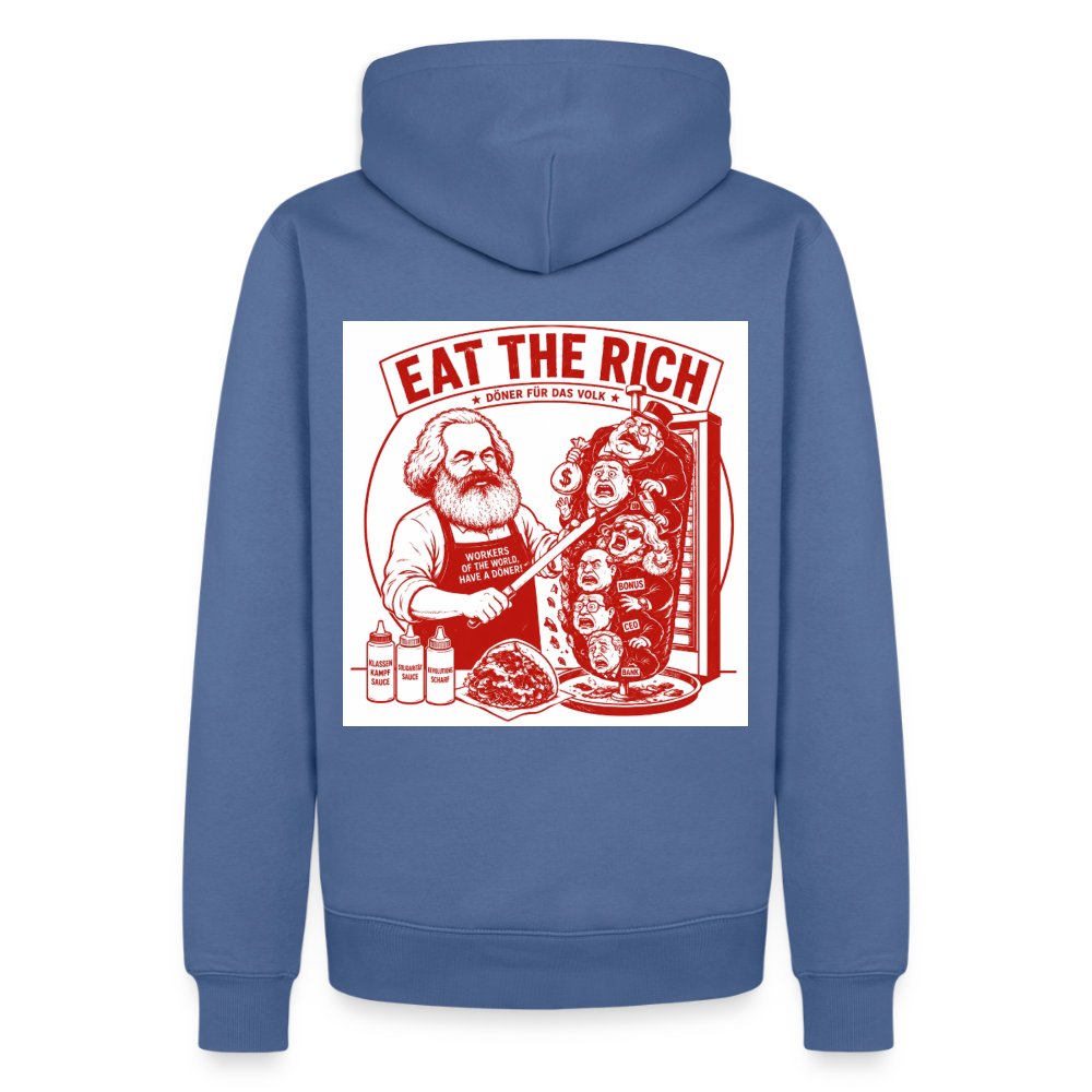 Männer Premium Hoodie Eat The Rich Hoodie - Karl Marx Döner Satire im roten Retro-Look - Taubenblau