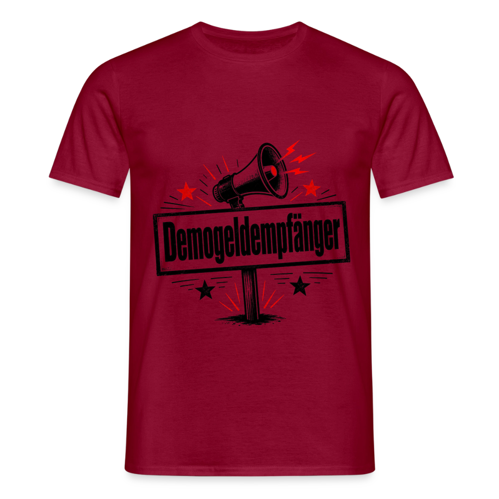 Herren Demogeldempfänger T-Shirt - Satirisches Demo Shirt, politisches Statement Shirt, Protest Shirt - Ziegelrot