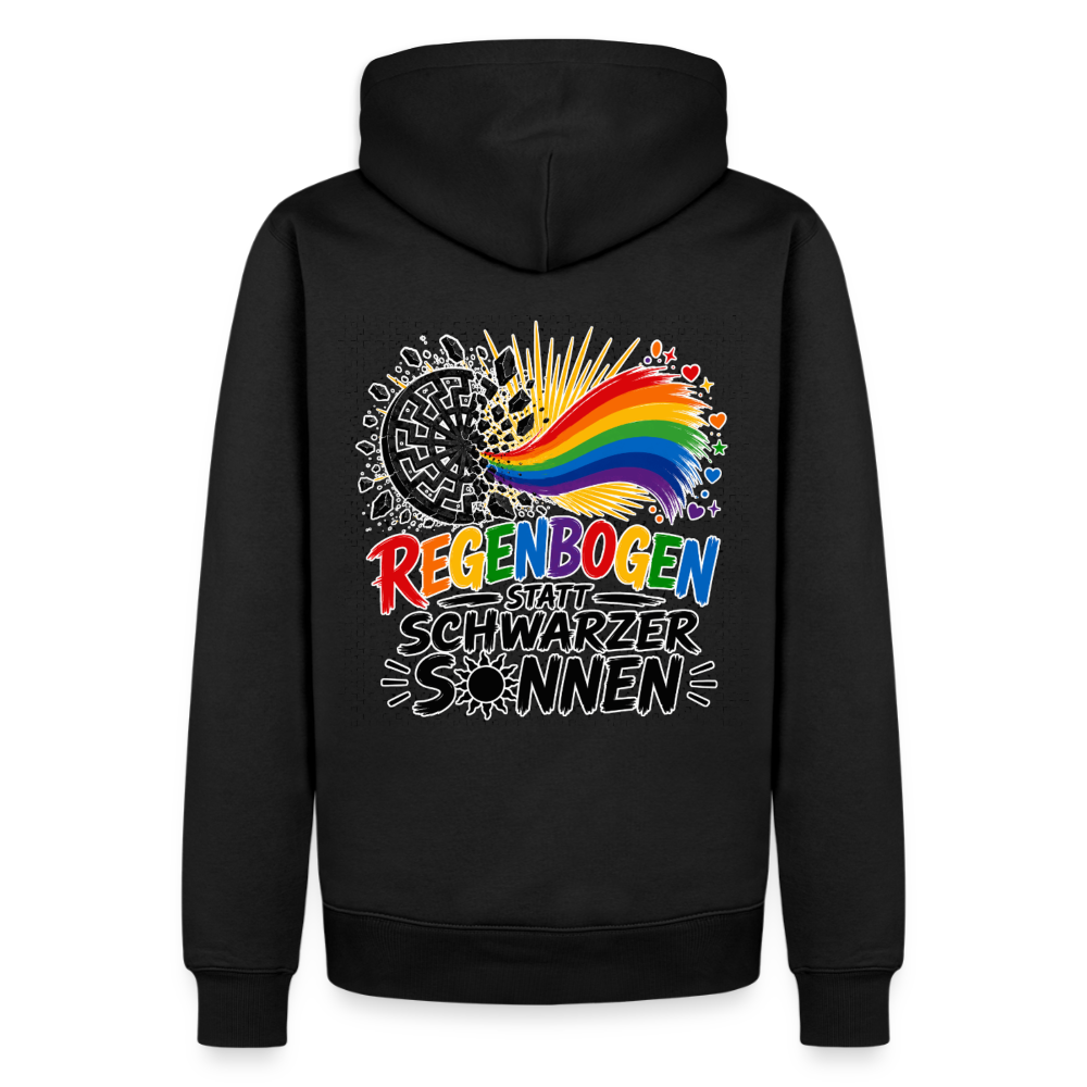 Männer Premium Hoodie - Regenbogen statt schwarzer Sonnen - Schwarz