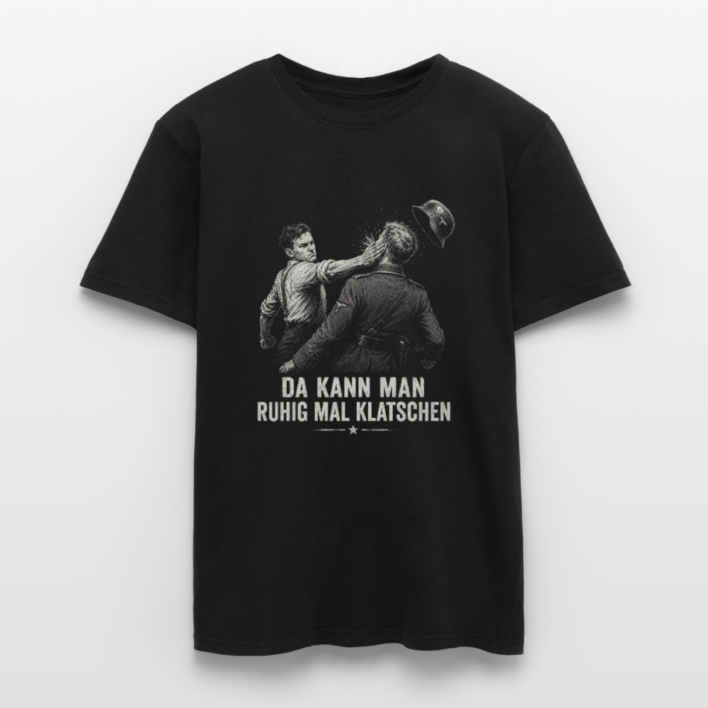 Da kann man ruhig mal klatschen - Schwarzes Männer T-Shirt - Schwarz