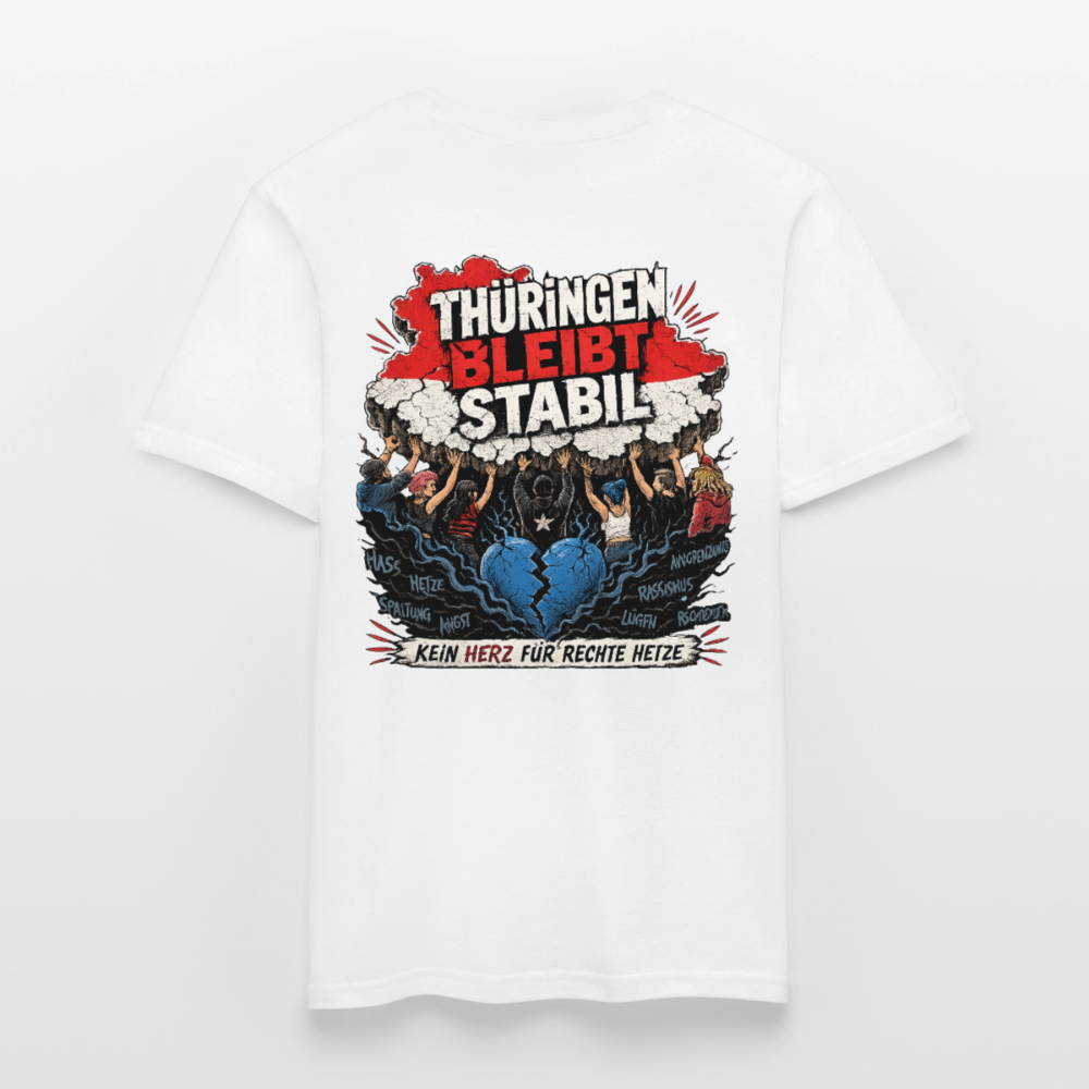 Thüringen bleibt stabil - schwarz / weiss Männer T-Shirt - Weiß