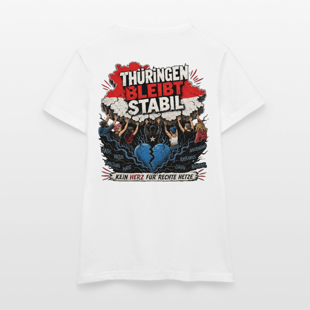 Thüringen bleibt stabil - Schwarzes / Weißes Frauen T-Shirt - Weiß