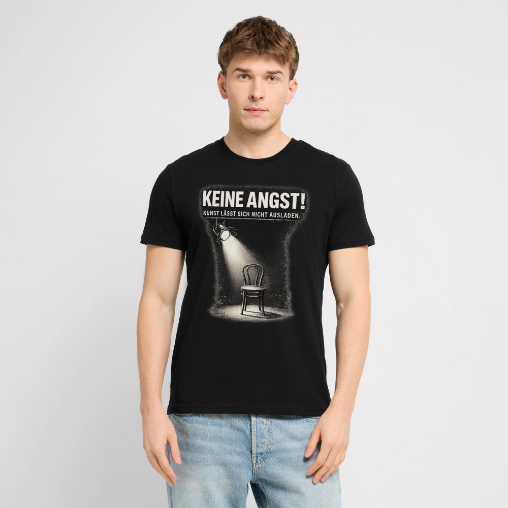 BIO BAUMWOLLE Keine Angst! Statement-Shirt | Kunst lässt sich nicht ausladen. Unisex schwarz und weiss. - Schwarz