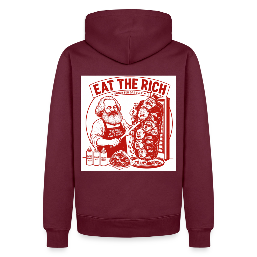 Männer Premium Hoodie Eat The Rich Hoodie - Karl Marx Döner Satire im roten Retro-Look - Burgunderrot