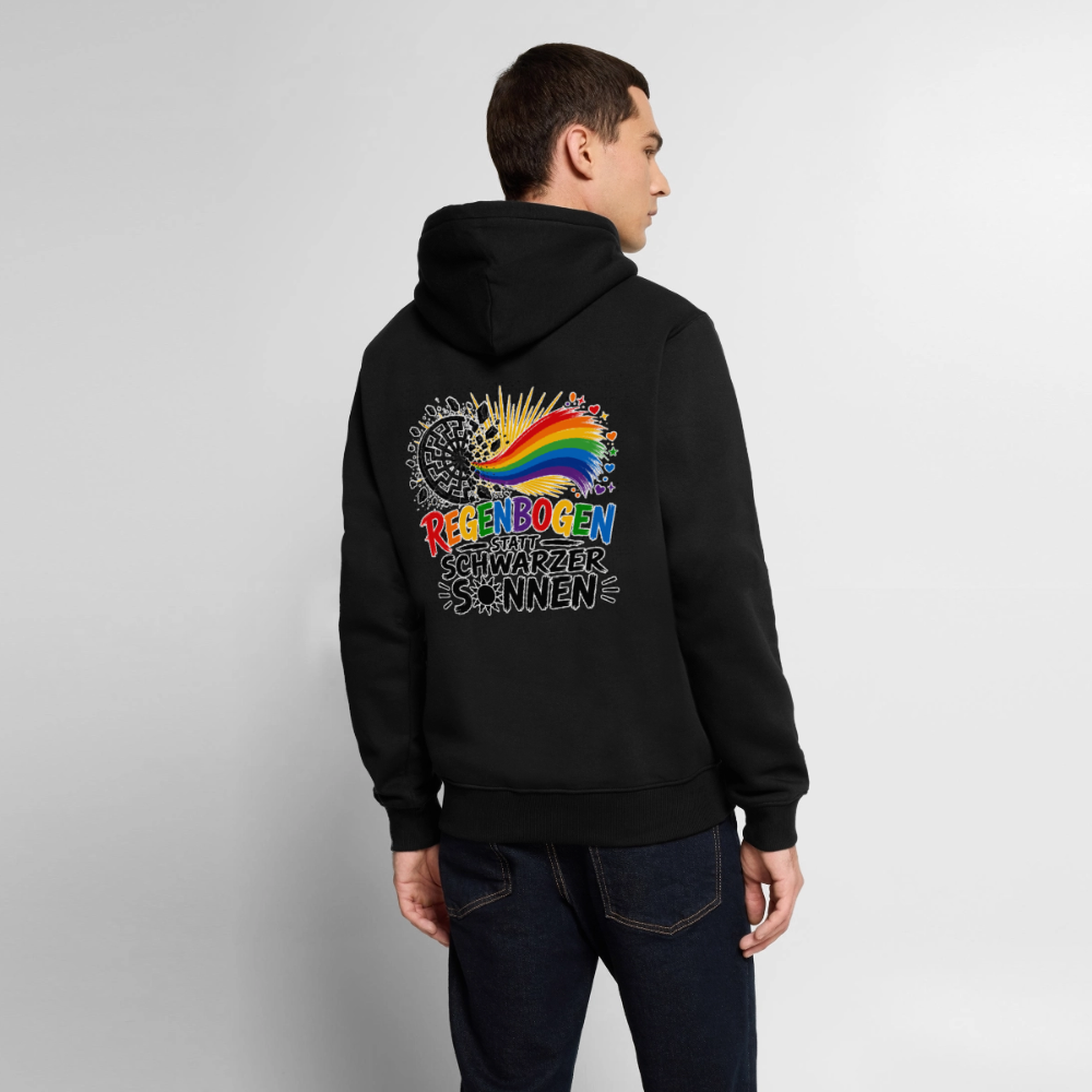 Männer Premium Hoodie - Regenbogen statt schwarzer Sonnen - Schwarz