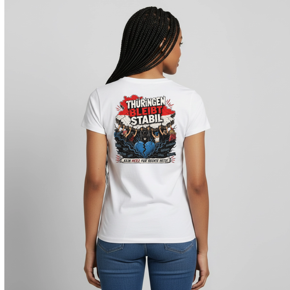Thüringen bleibt stabil - Schwarzes / Weißes Frauen T-Shirt - Weiß