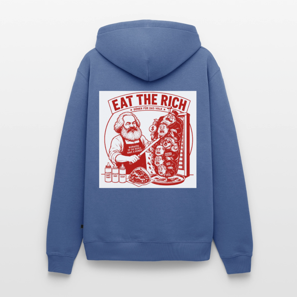 Männer Premium Hoodie Eat The Rich Hoodie - Karl Marx Döner Satire im roten Retro-Look - Taubenblau
