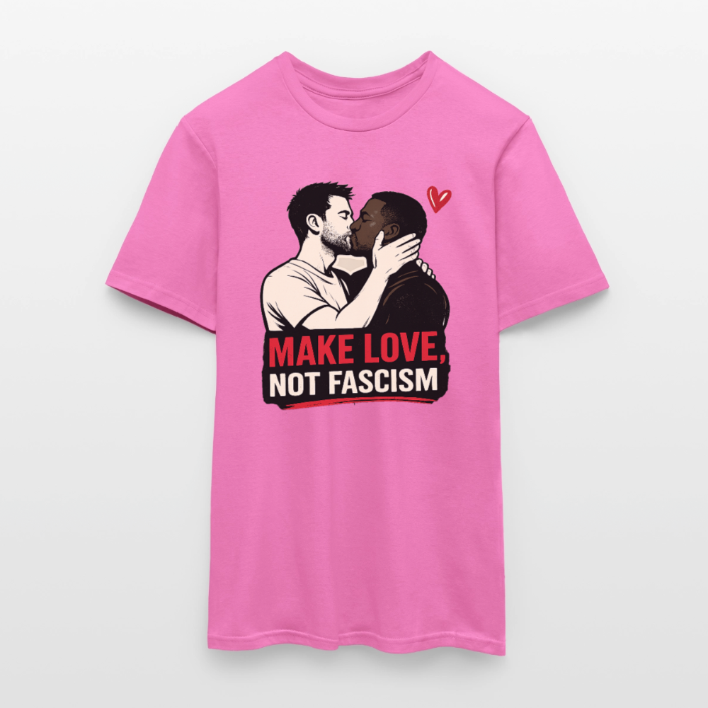 Herren Make Love Not Fascism T-Shirt - LGBTQ Pride & Gegen Rechts Statement Shirt - Pink