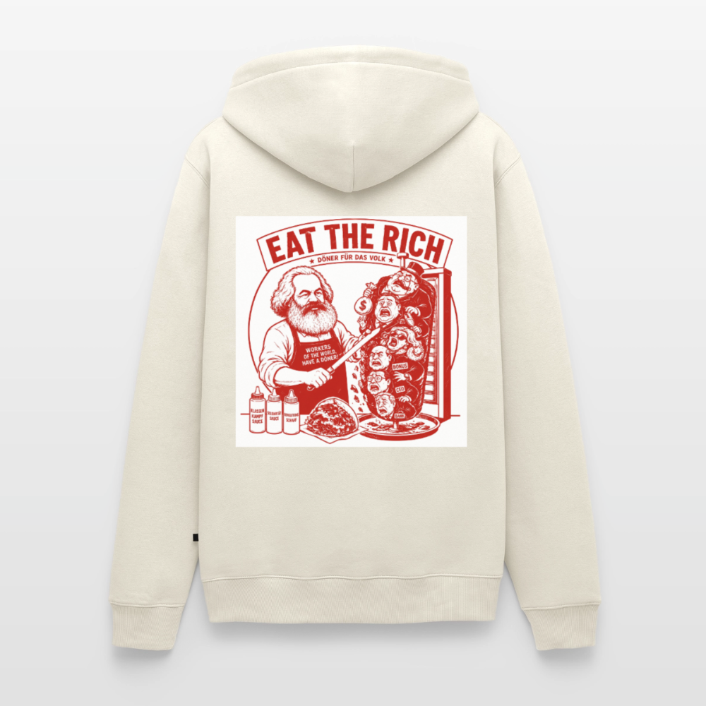 Männer Premium Hoodie Eat The Rich Hoodie - Karl Marx Döner Satire im roten Retro-Look - Naturweiß