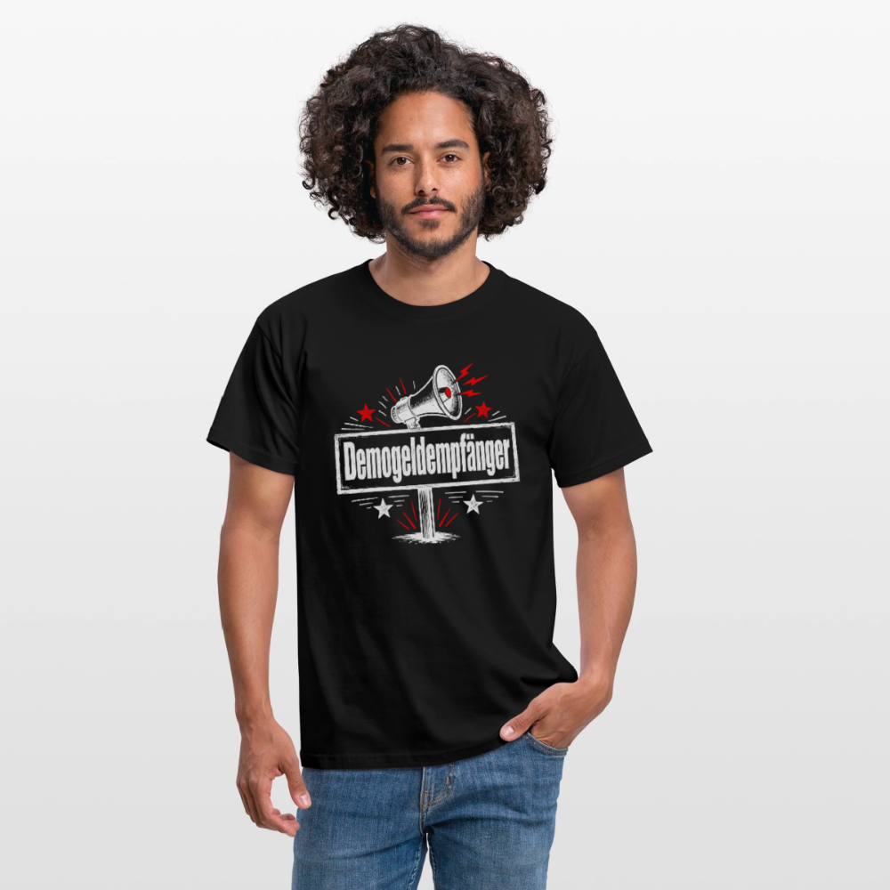 Herren Demogeldempfänger T-Shirt - Satirisches Demo Shirt, politisches Statement Shirt, Protest Shirt schwarz - Schwarz