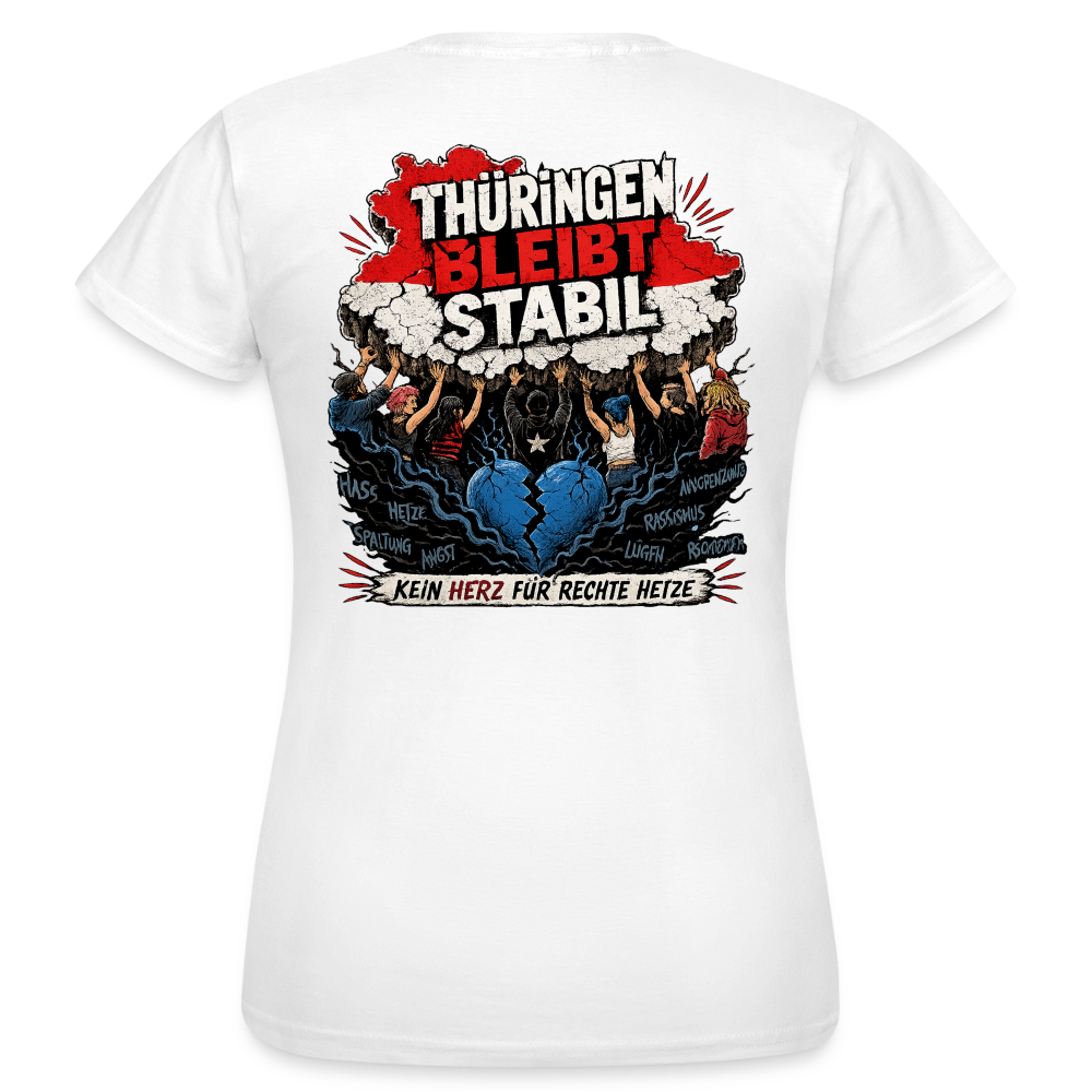 Thüringen bleibt stabil - Schwarzes / Weißes Frauen T-Shirt - Weiß