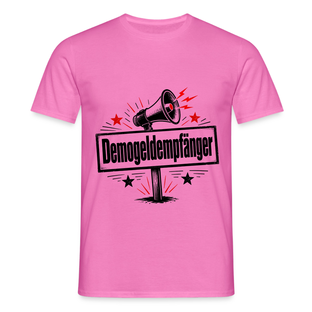 Herren Demogeldempfänger T-Shirt - Satirisches Demo Shirt, politisches Statement Shirt, Protest Shirt - Pink