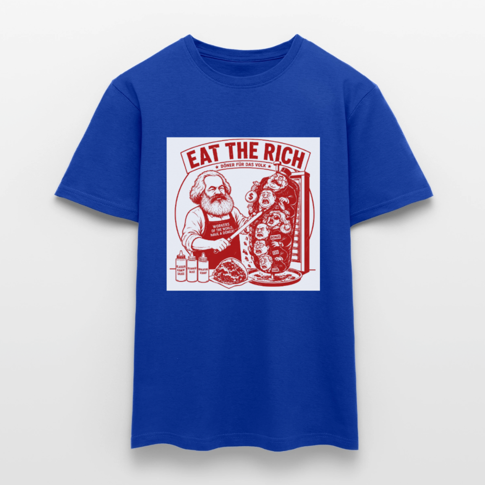 Männer T-Shirt Eat The Rich Döner T-Shirt - Karl Marx Satire - Dunkelblau