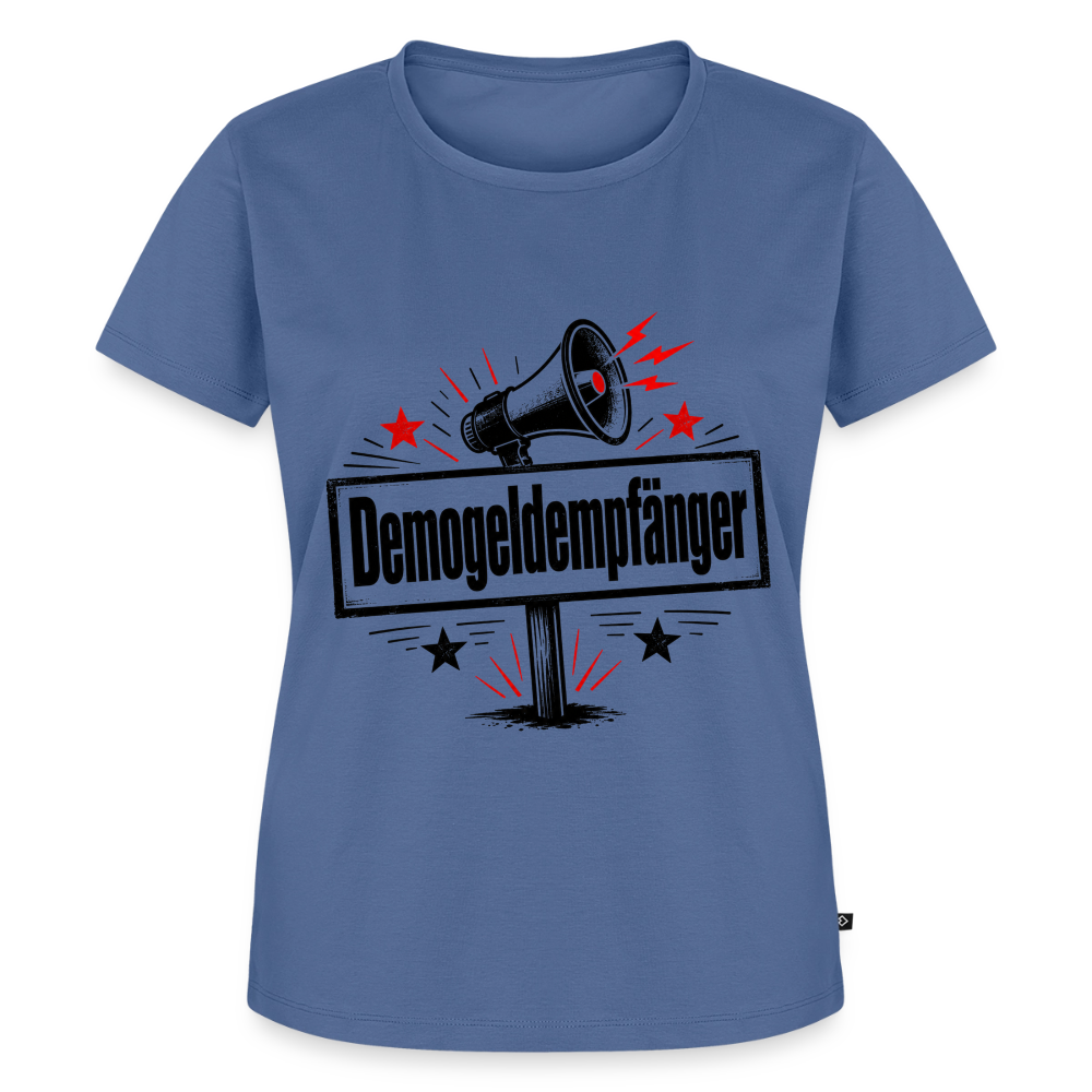Frauen Demogeldempfänger T-Shirt - Satirisches Demo Shirt, politisches Statement Shirt, Protest Shirt  Premium T-Shirt - Taubenblau
