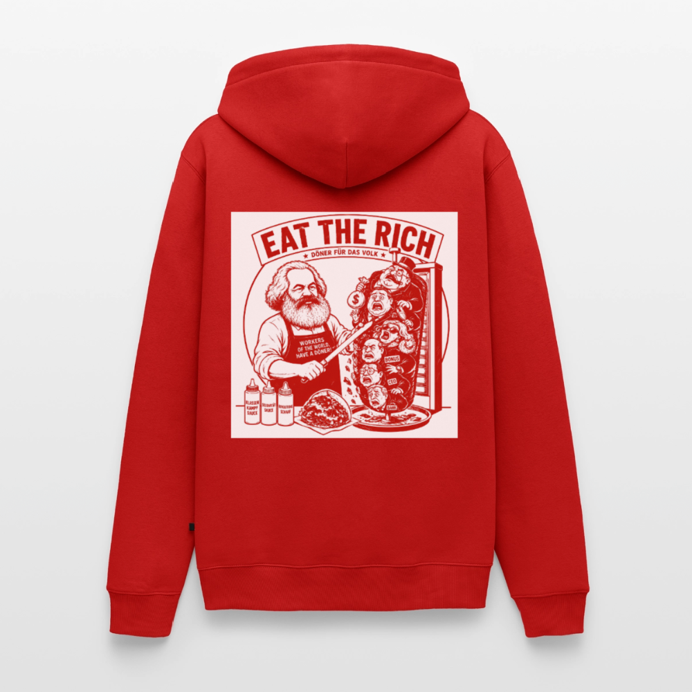 Männer Premium Hoodie Eat The Rich Hoodie - Karl Marx Döner Satire im roten Retro-Look - Rot