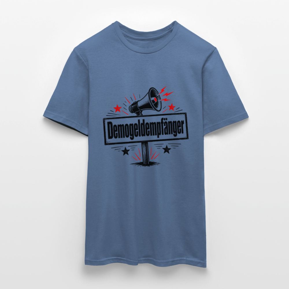 Herren Demogeldempfänger T-Shirt - Satirisches Demo Shirt, politisches Statement Shirt, Protest Shirt - Taubenblau 