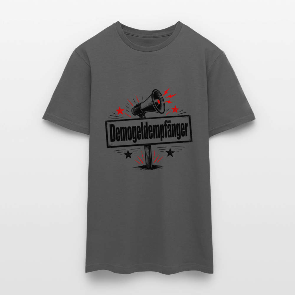 Herren Demogeldempfänger T-Shirt - Satirisches Demo Shirt, politisches Statement Shirt, Protest Shirt - Anthrazit