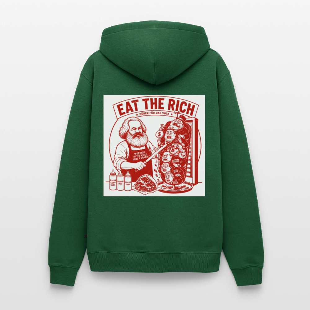 Männer Premium Hoodie Eat The Rich Hoodie - Karl Marx Döner Satire im roten Retro-Look - Flaschengrün