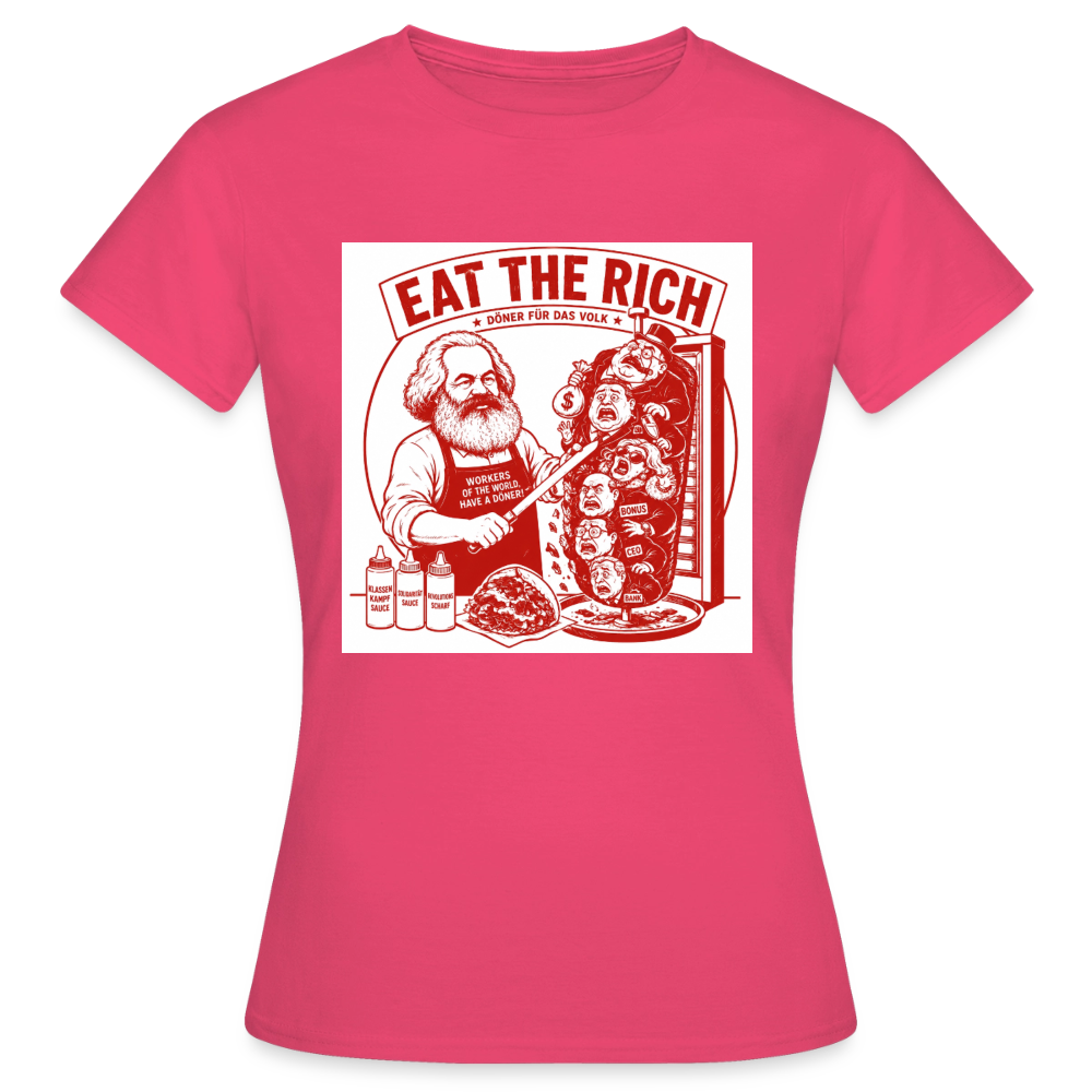 Frauen T-Shirt Eat The Rich Döner T-Shirt - Karl Marx Satire - Azalea