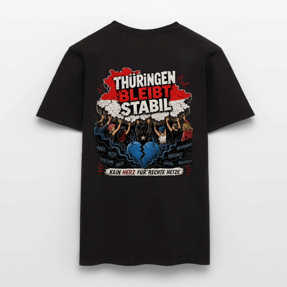 Thüringen bleibt stabil - schwarz / weiss Männer T-Shirt - Schwarz