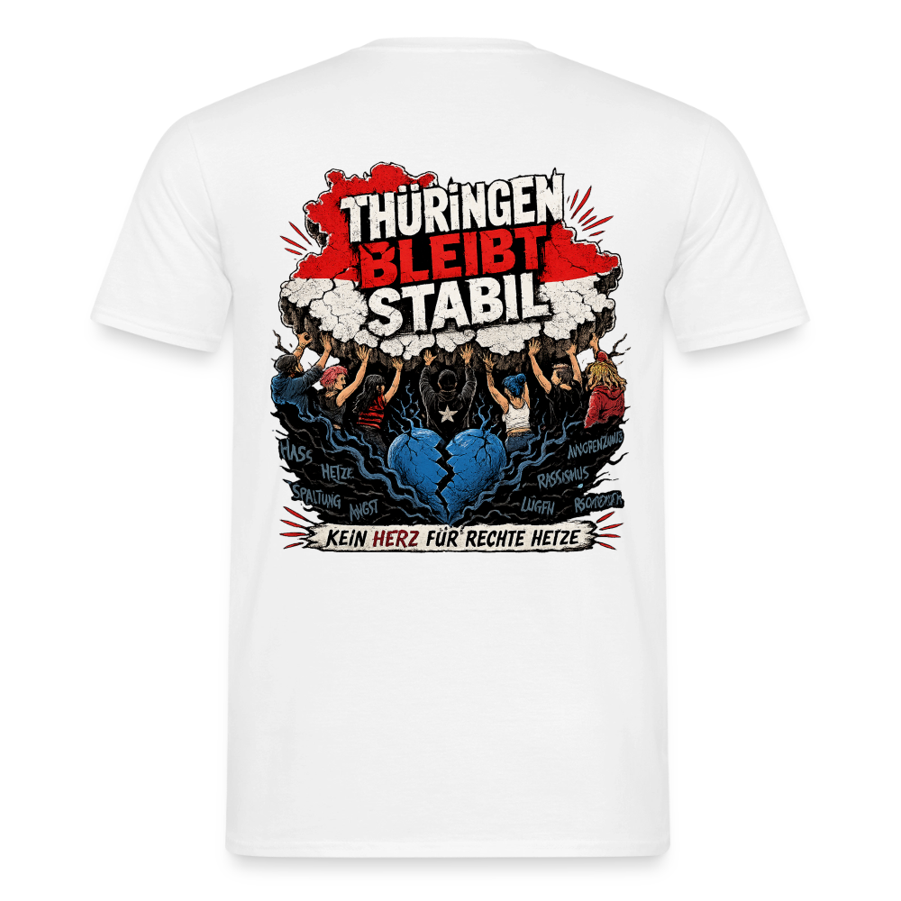 Thüringen bleibt stabil - schwarz / weiss Männer T-Shirt - Weiß