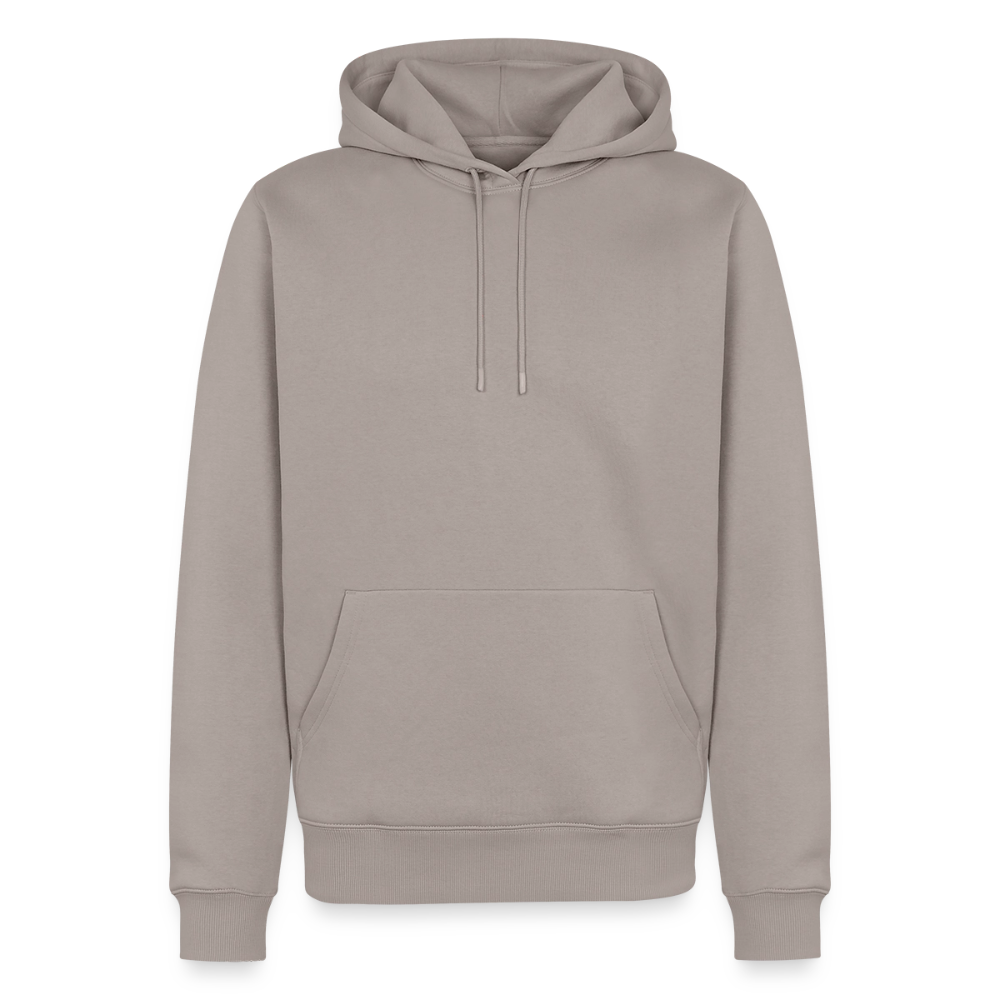 Männer Premium Regenbogen Einhorn Comic Hoodie – Statement Streetwear Unicorn zerstampft Helm – Bunter Oversize Hoodie - Taupe