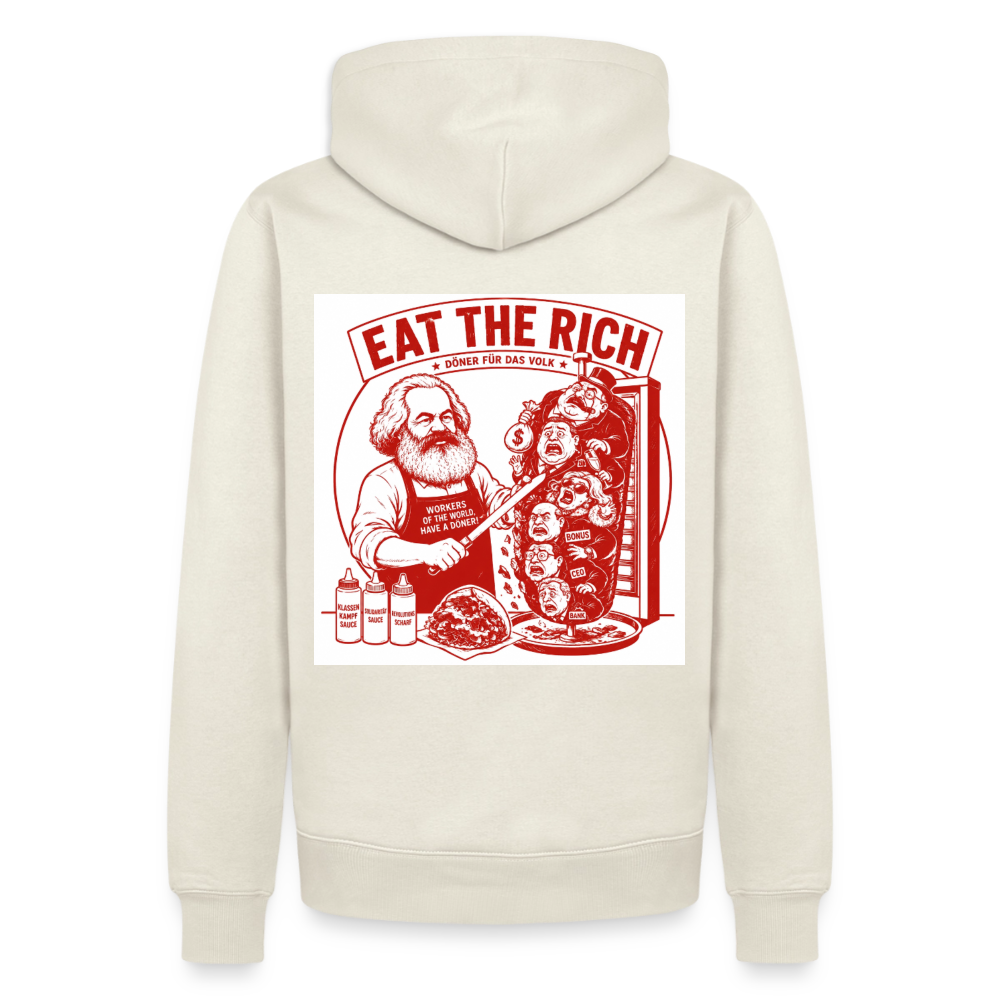 Männer Premium Hoodie Eat The Rich Hoodie - Karl Marx Döner Satire im roten Retro-Look - Naturweiß