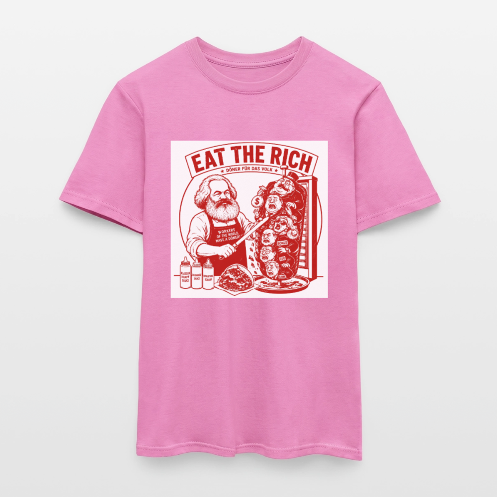 Männer T-Shirt Eat The Rich Döner T-Shirt - Karl Marx Satire - Pink