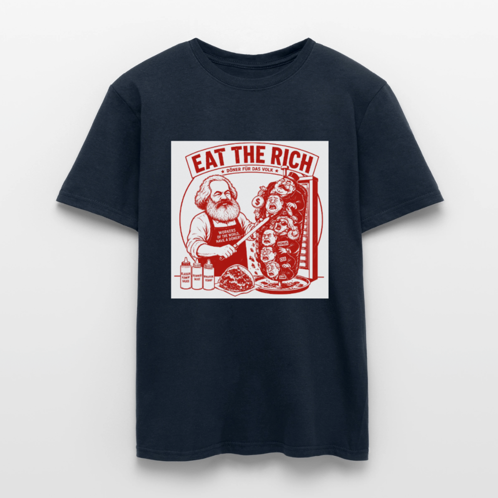 Männer T-Shirt Eat The Rich Döner T-Shirt - Karl Marx Satire - Navy
