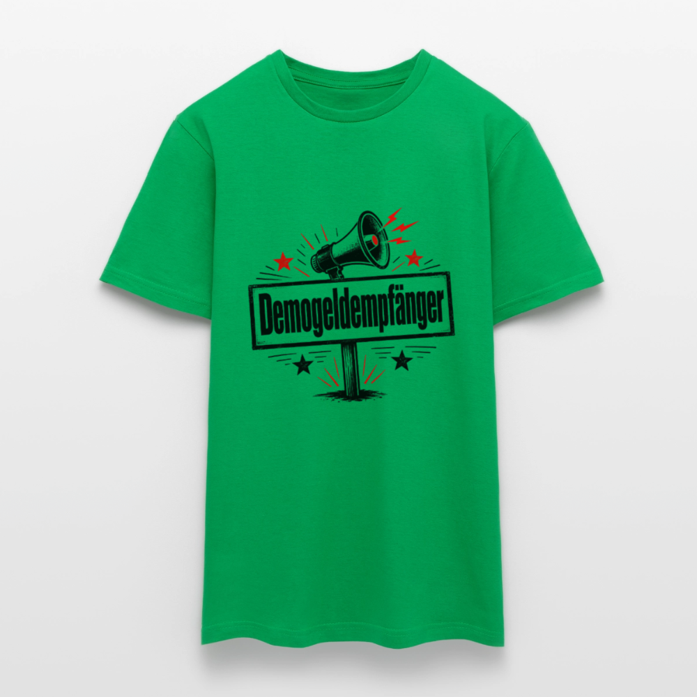 Herren Demogeldempfänger T-Shirt - Satirisches Demo Shirt, politisches Statement Shirt, Protest Shirt - Kelly Green