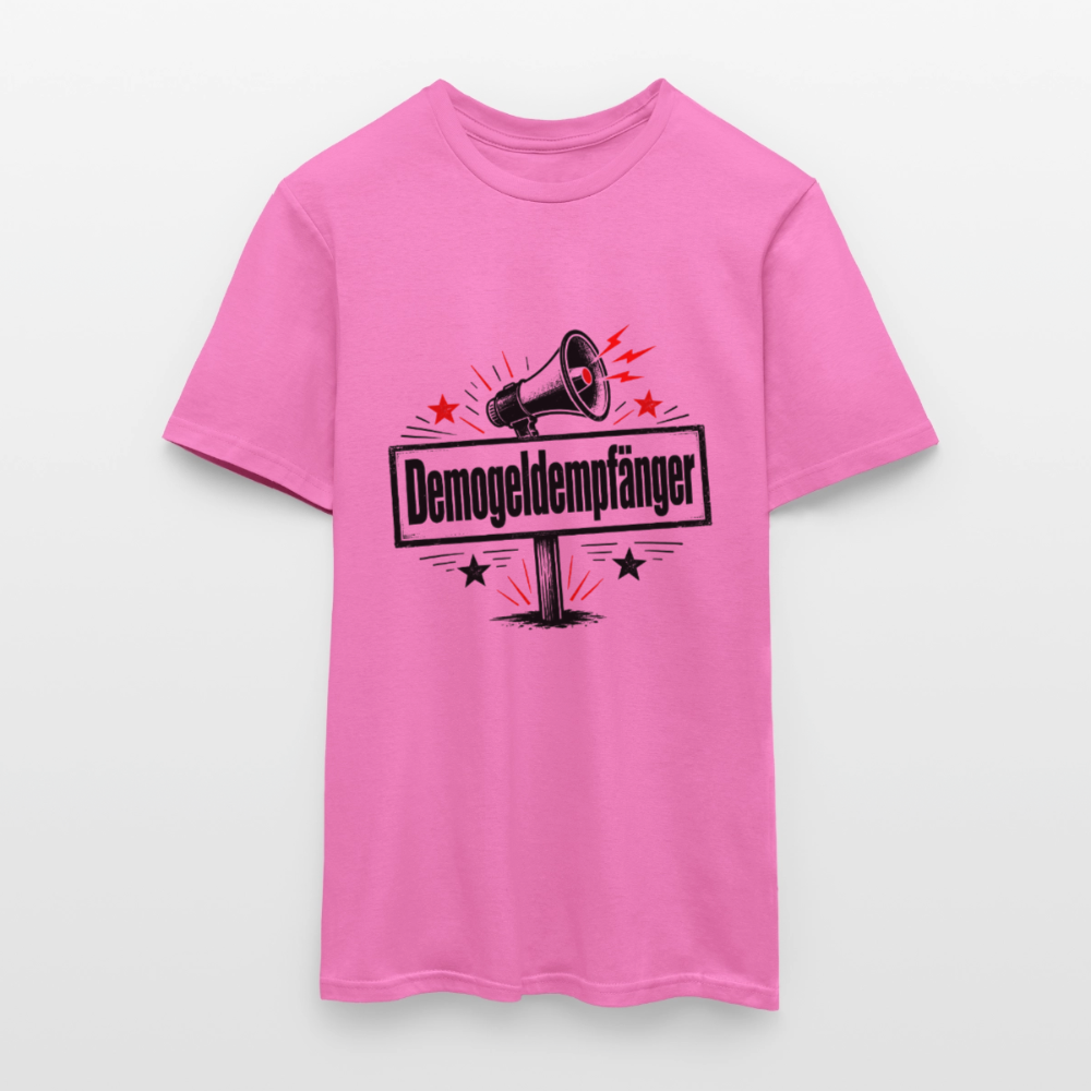 Herren Demogeldempfänger T-Shirt - Satirisches Demo Shirt, politisches Statement Shirt, Protest Shirt - Pink