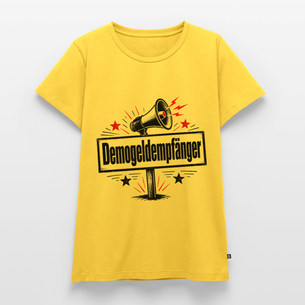 Frauen Demogeldempfänger T-Shirt - Satirisches Demo Shirt, politisches Statement Shirt, Protest Shirt  Premium T-Shirt - Sonnengelb
