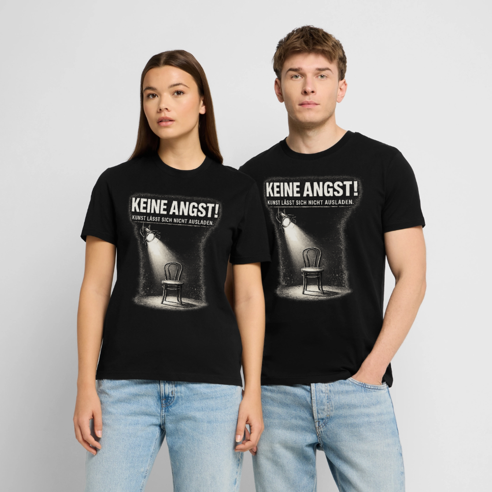BIO BAUMWOLLE Keine Angst! Statement-Shirt | Kunst lässt sich nicht ausladen. Unisex schwarz und weiss. - Schwarz