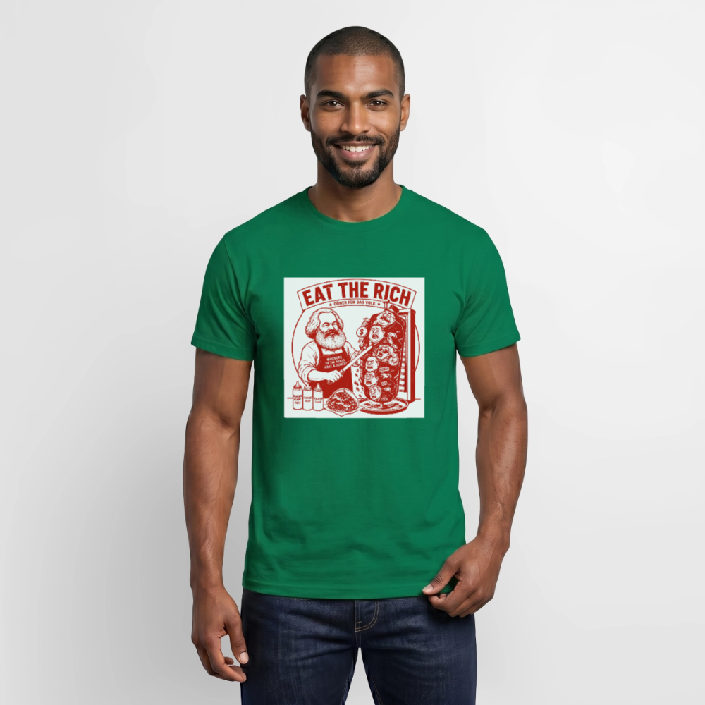 Männer T-Shirt Eat The Rich Döner T-Shirt - Karl Marx Satire - Kelly Green