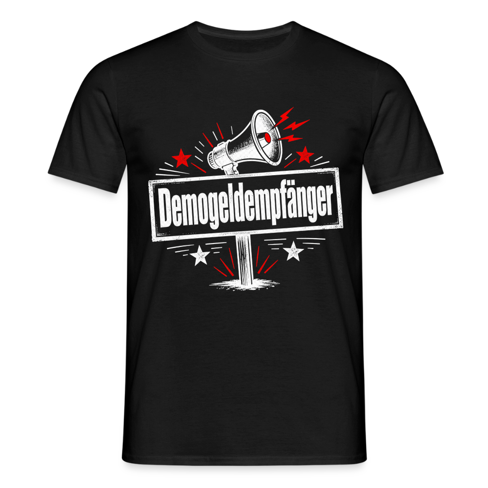 Herren Demogeldempfänger T-Shirt - Satirisches Demo Shirt, politisches Statement Shirt, Protest Shirt schwarz - Schwarz