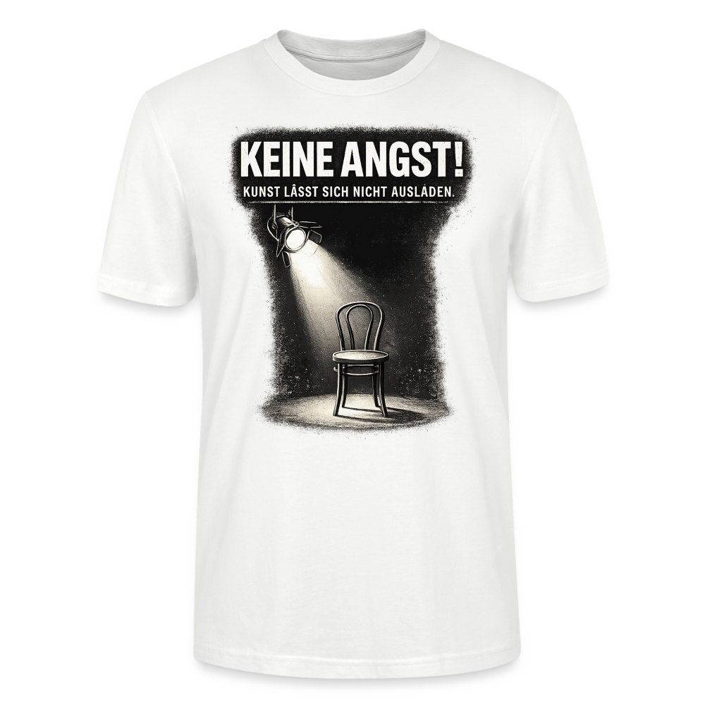BIO BAUMWOLLE Keine Angst! Statement-Shirt | Kunst lässt sich nicht ausladen. Unisex schwarz und weiss. - Weiß