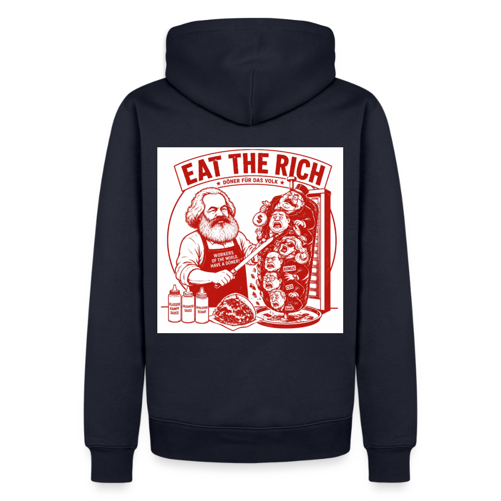 Männer Premium Hoodie Eat The Rich Hoodie - Karl Marx Döner Satire im roten Retro-Look - Navy