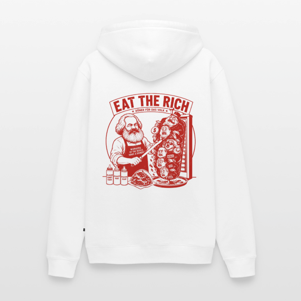 Männer Premium Hoodie Eat The Rich Hoodie - Karl Marx Döner Satire im roten Retro-Look - Weiß