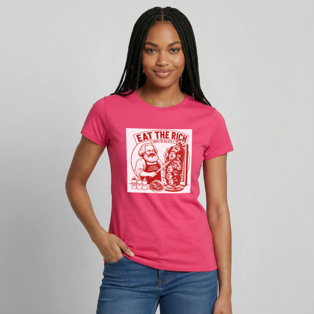 Frauen T-Shirt Eat The Rich Döner T-Shirt - Karl Marx Satire - Azalea