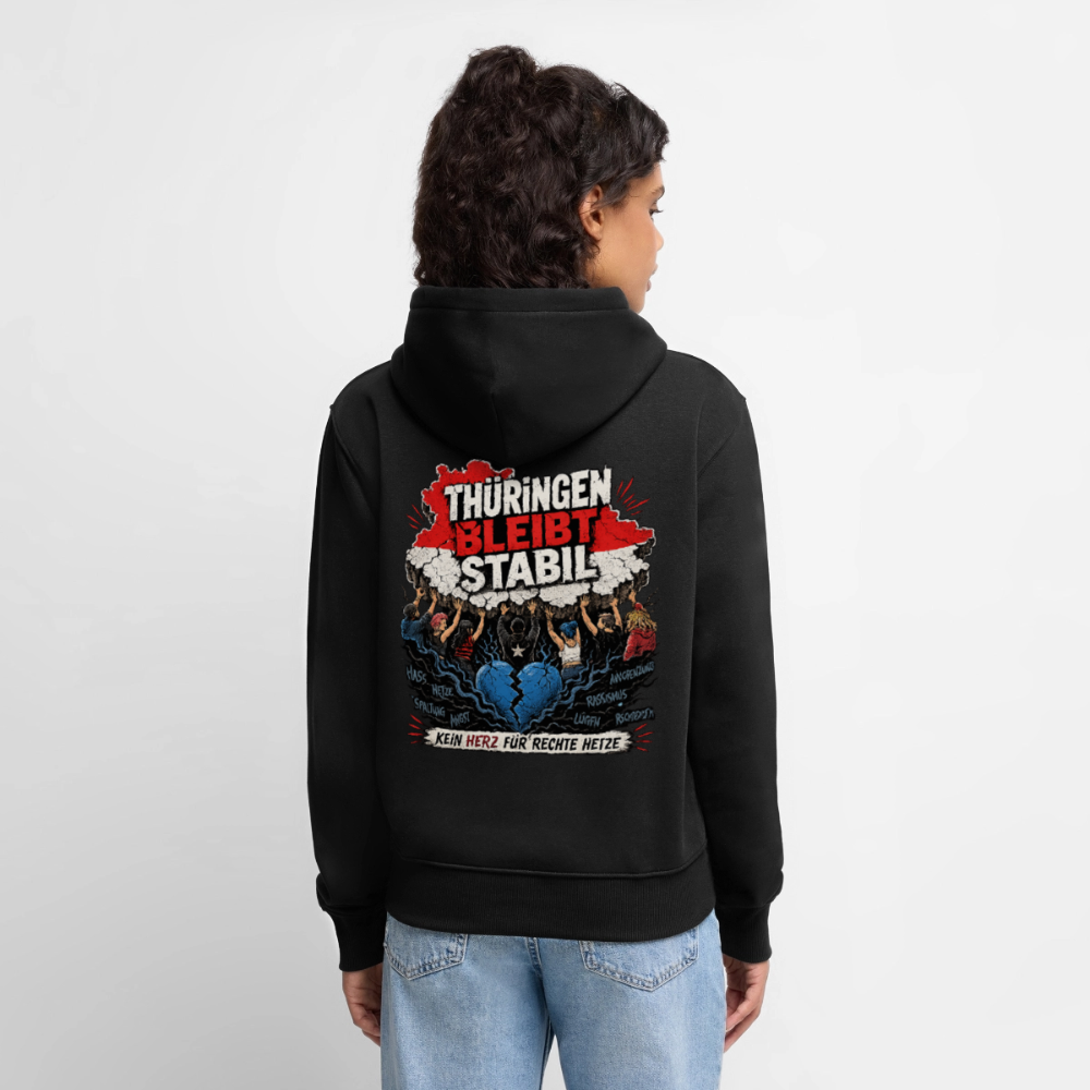 Thüringen bleibt stabil - schwarzer Frauen Premium Hoodie - Schwarz