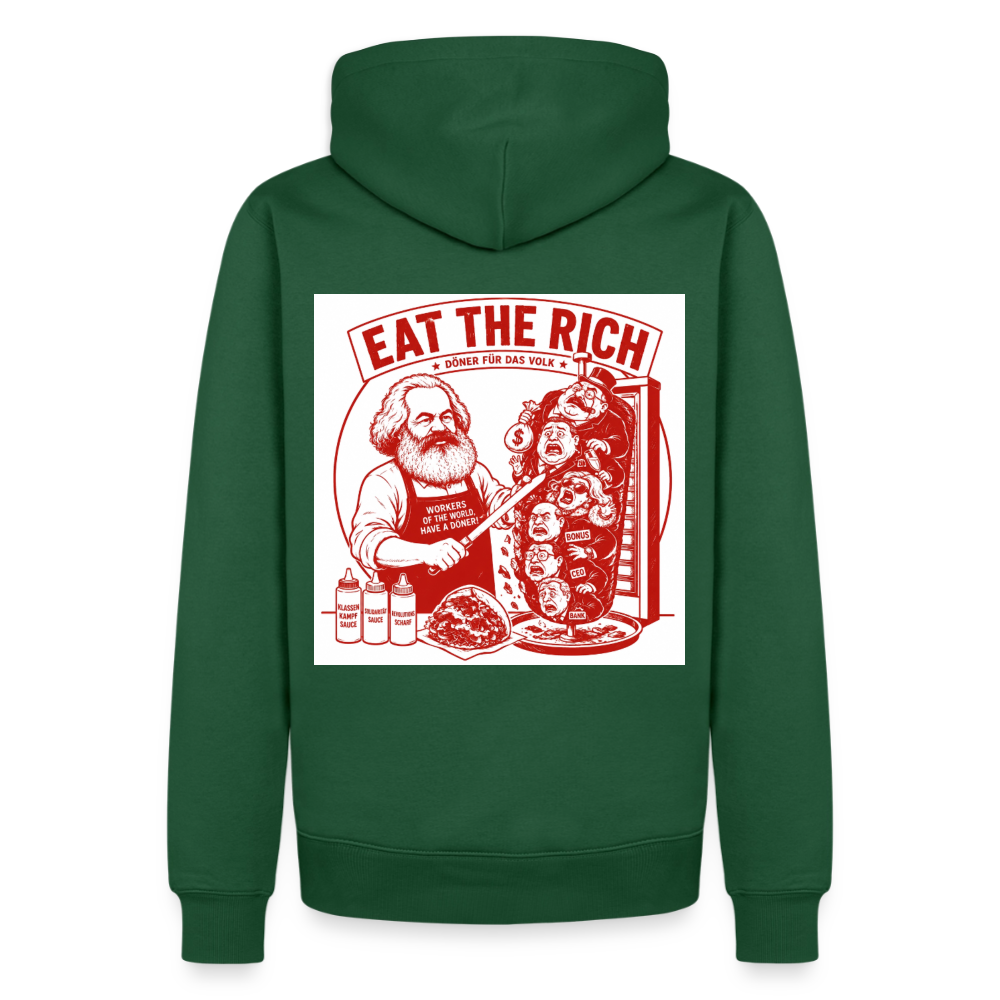 Männer Premium Hoodie Eat The Rich Hoodie - Karl Marx Döner Satire im roten Retro-Look - Flaschengrün